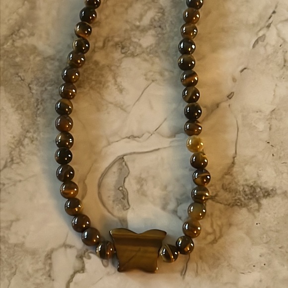 Tiger’s Eye Butterfly Necklace - Picture 1 of 3
